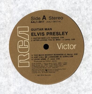 Elvis Presley Guitar Man UK(英)盤LP stereo Elvis Presley – Guitar Man – Vinyl (7
